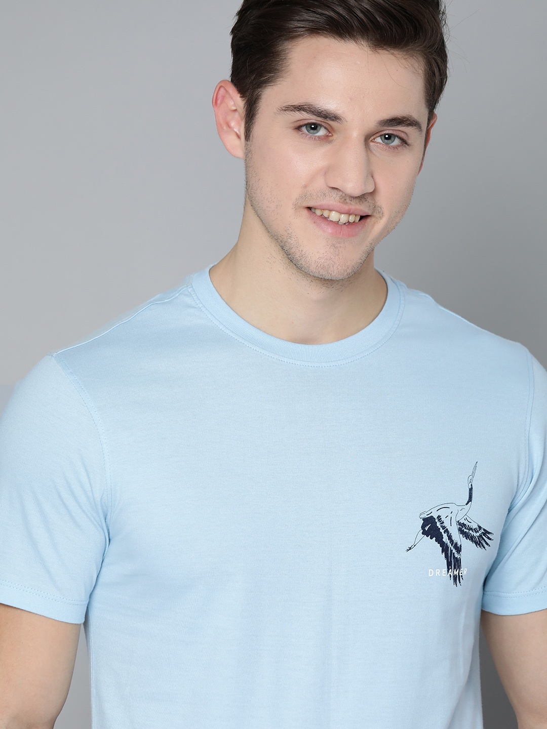

Mast Harbour Men Blue Pure Cotton Solid Round Neck Pure Cotton T-shirt
