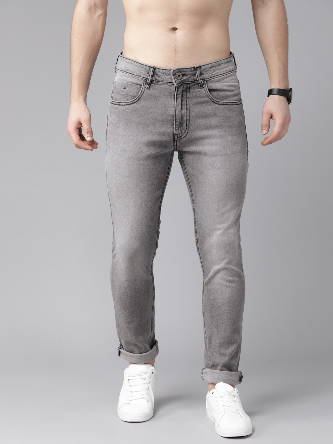 

The Roadster Lifestyle Co Men Grey Skinny Fit Mid-Rise Clean Look Stretchable Jeans