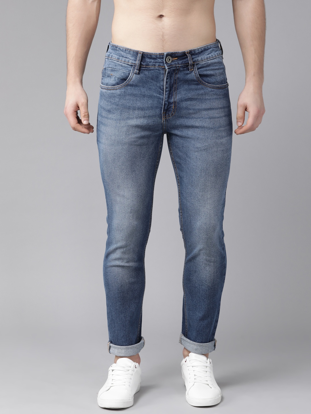 

The Roadster Lifestyle Co Men Blue Skinny Fit Mid-Rise Clean Look Stretchable Jeans
