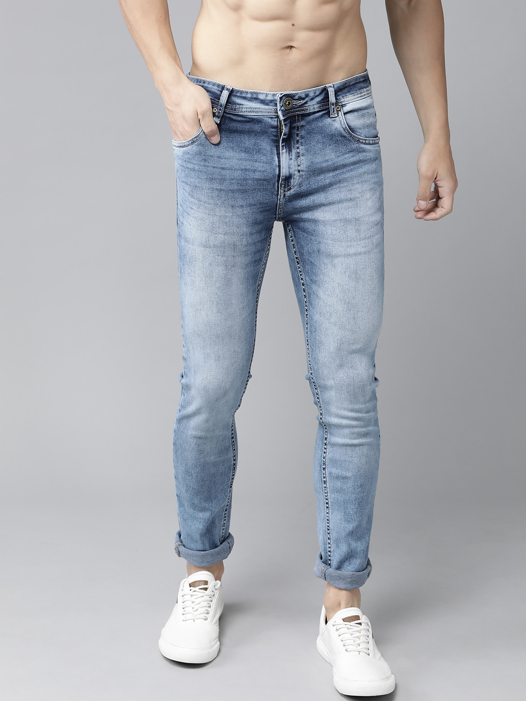 

The Roadster Lifestyle Co Men Blue Skinny Fit Mid-Rise Clean Look Stretchable Jeans