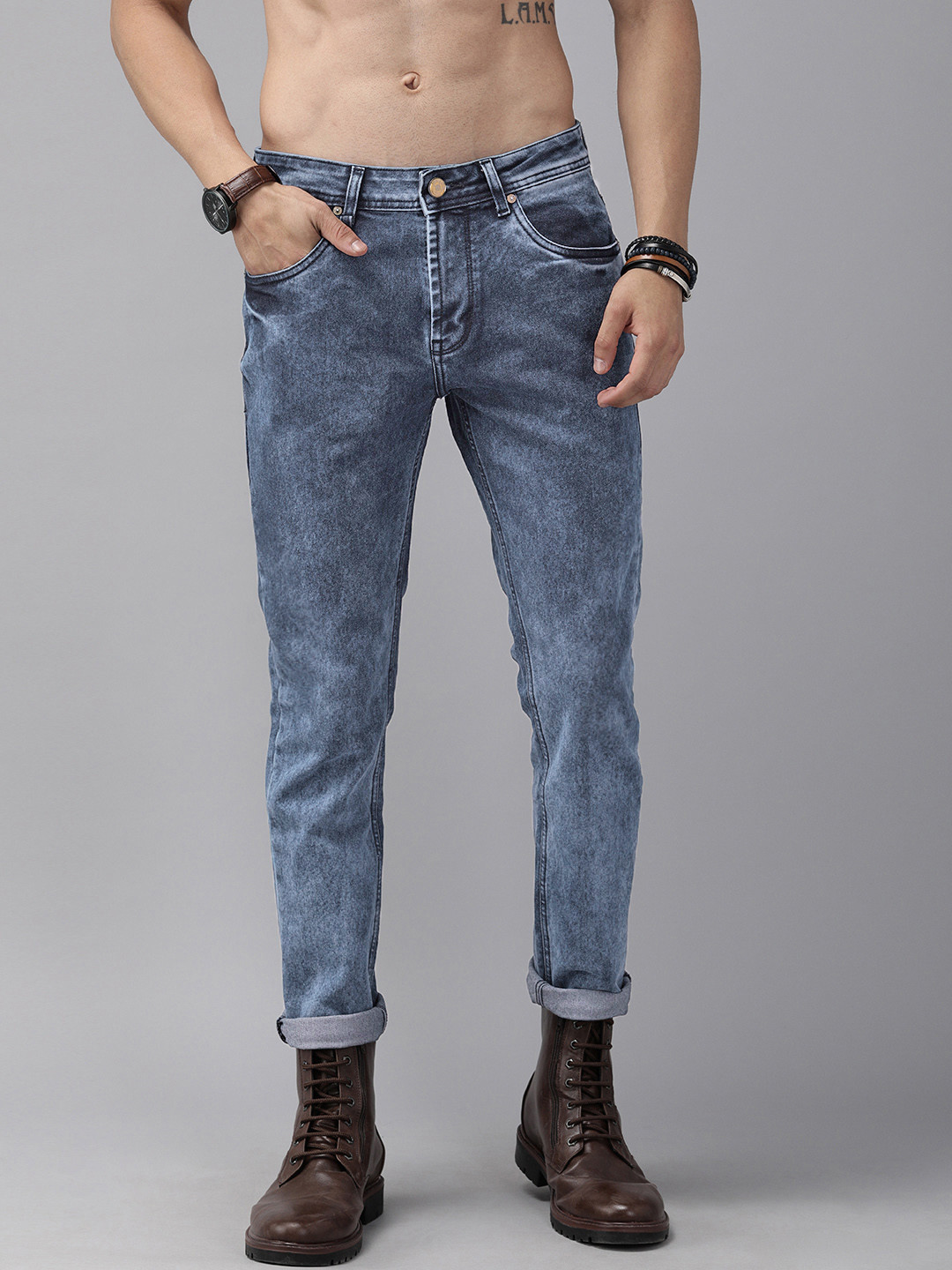 

The Roadster Lifestyle Co Men Blue Skinny Fit Mid-Rise Clean Look Jeans