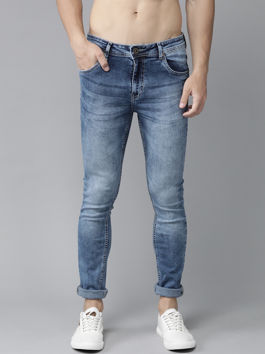 

The Roadster Lifestyle Co Men Blue Skinny Fit Mid-Rise Clean Look Stretchable Jeans