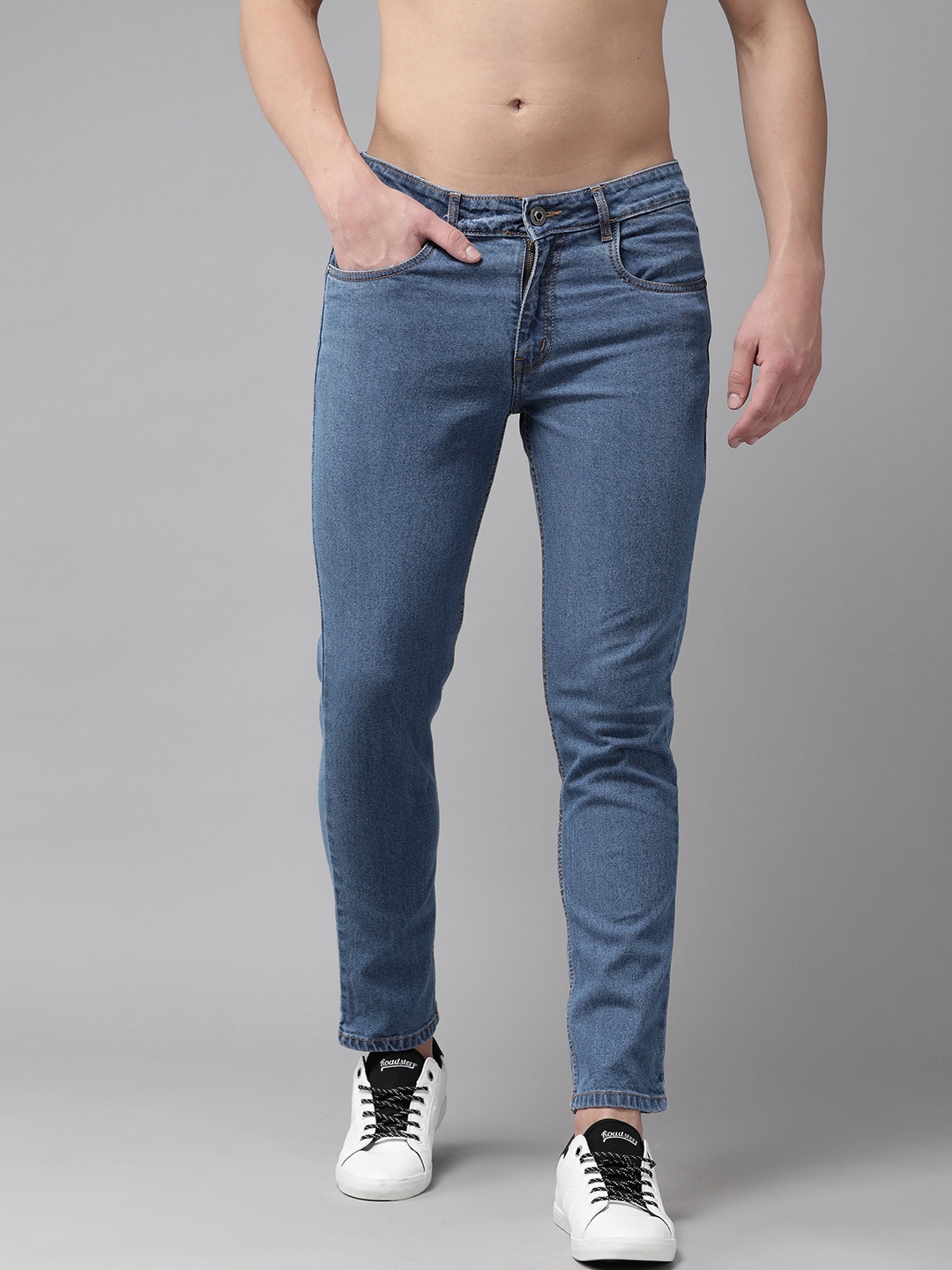 

The Roadster Lifestyle Co Men Blue Skinny Fit Mid-Rise Clean Look Stretchable Jeans