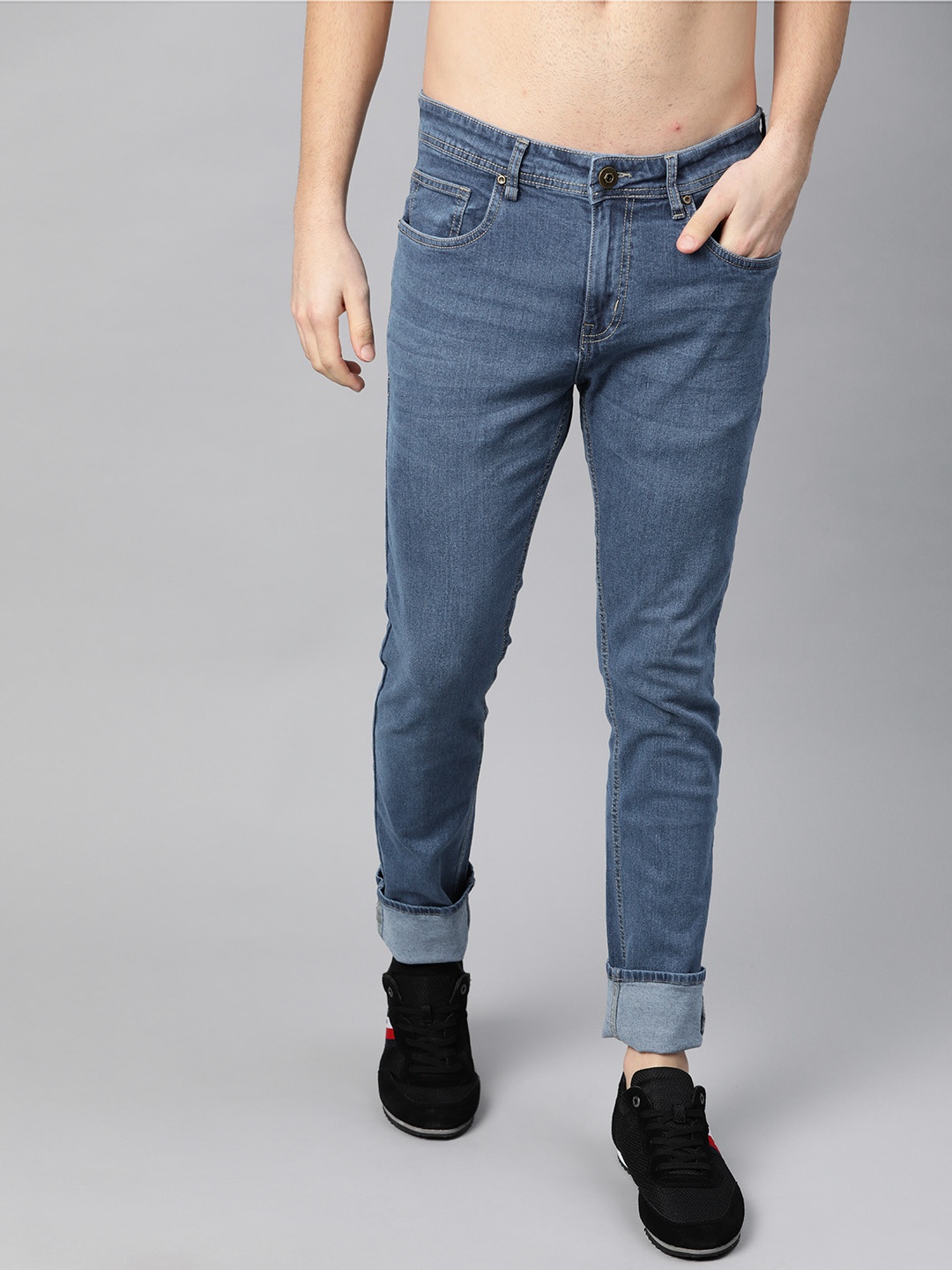 

The Roadster Lifestyle Co Men Navy Blue Skinny Fit Stretchable Jeans