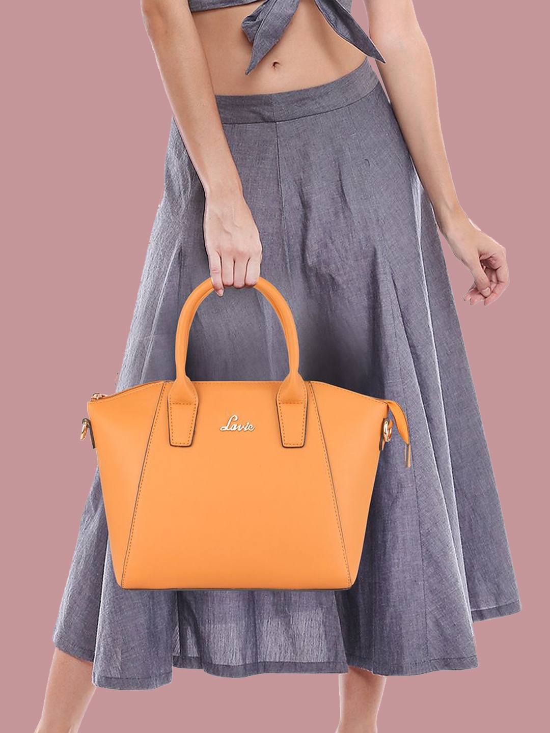 

Lavie Mustard Yellow Solid Handheld Bag