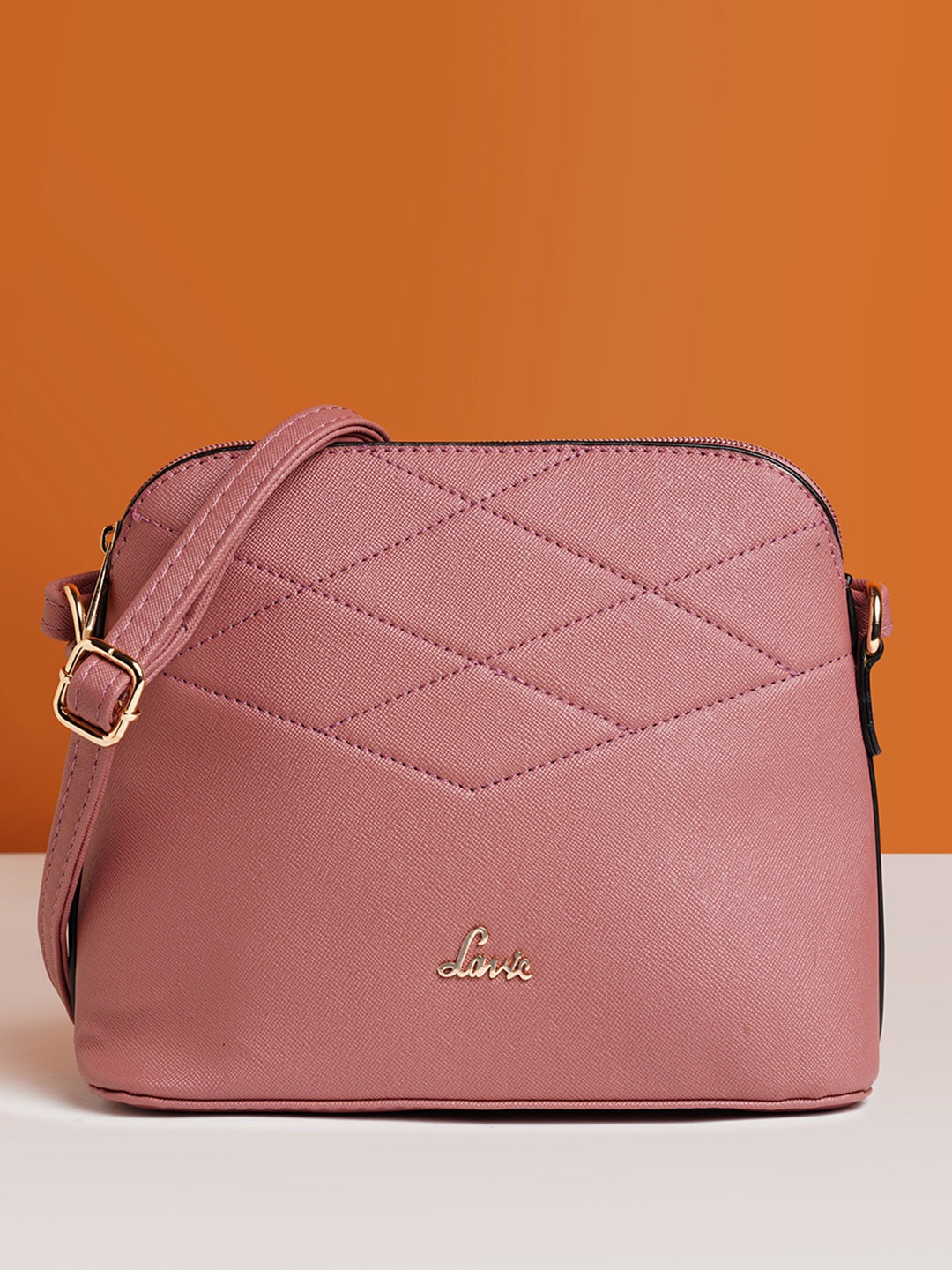 

Lavie Marma Beige Solid Structured Sling Bag