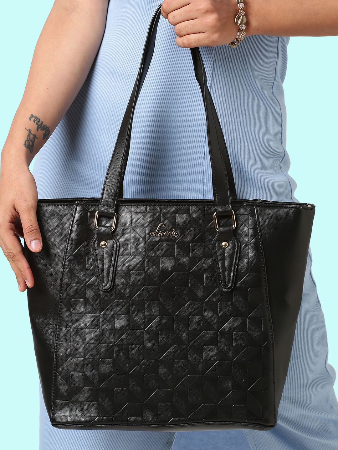 

Lavie Zarya Women Black Medium Tote Handbag