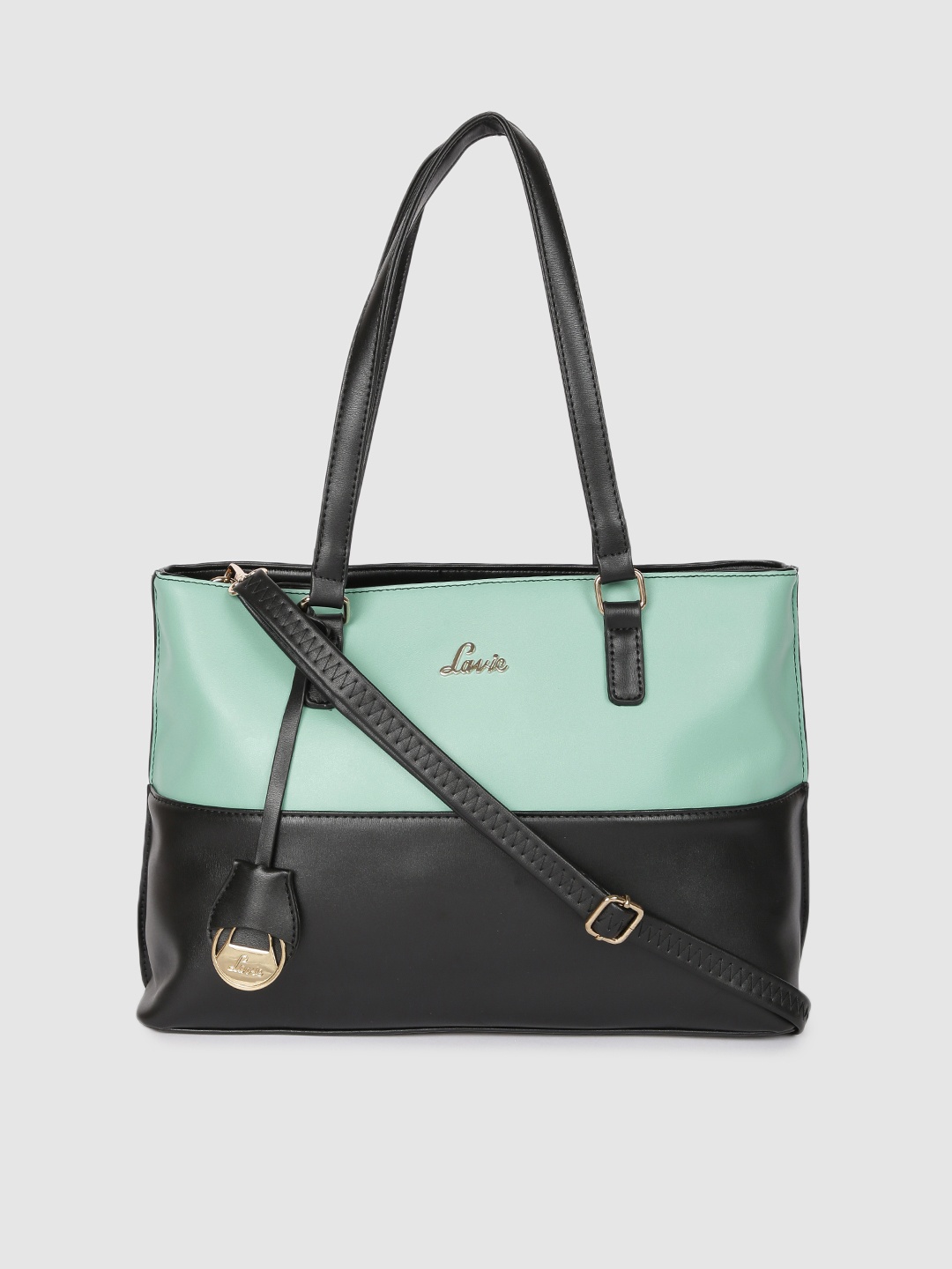 

Lavie Mint Green & Black Colourblocked CHAMP MED Shoulder Bag