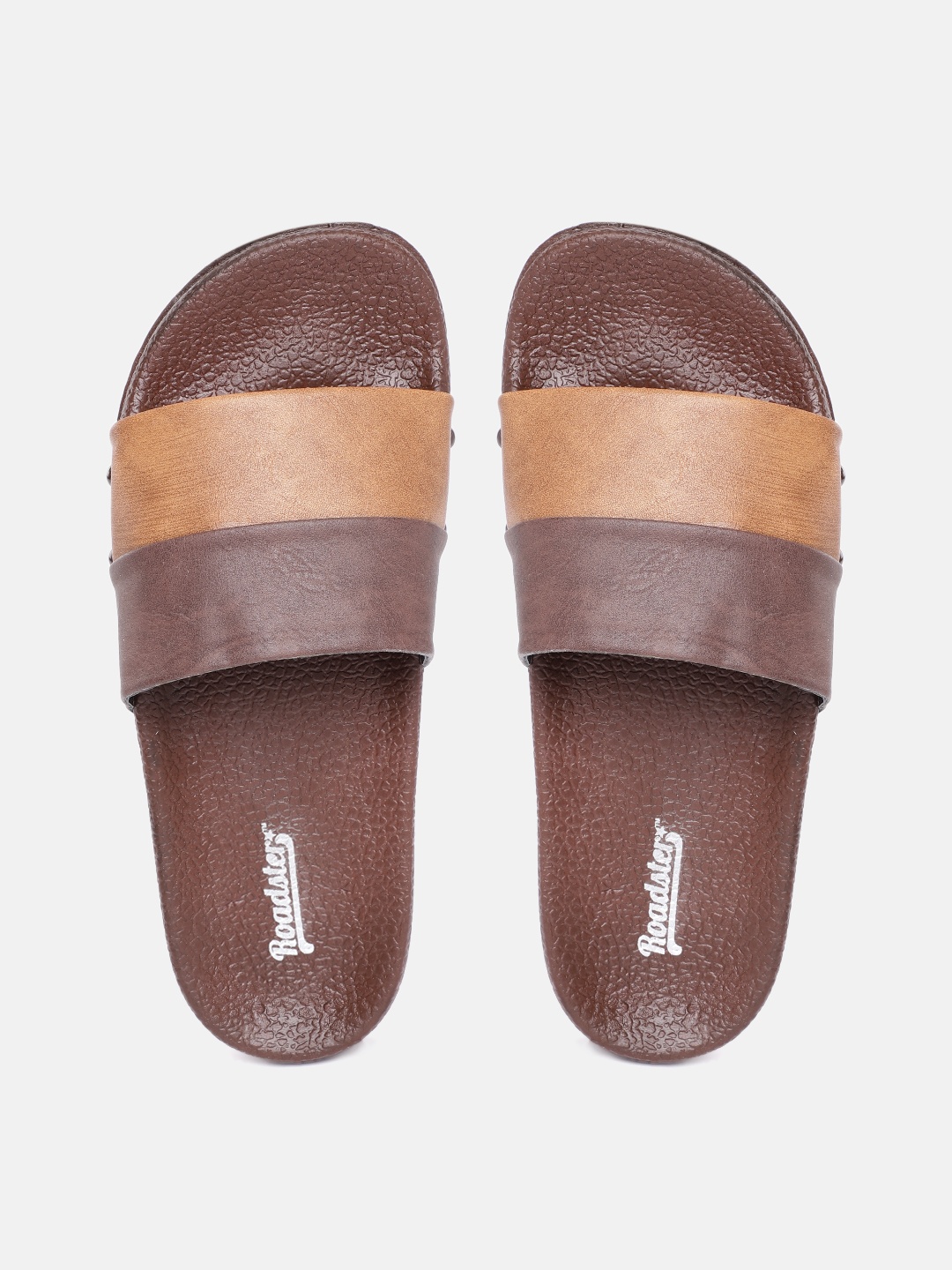 

The Roadster Lifestyle Co Women Brown Colourblocked Sliders