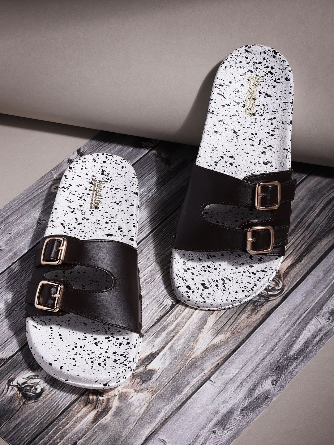 

The Roadster Lifestyle Co Women Coffee Brown Solid Open Toe Flats