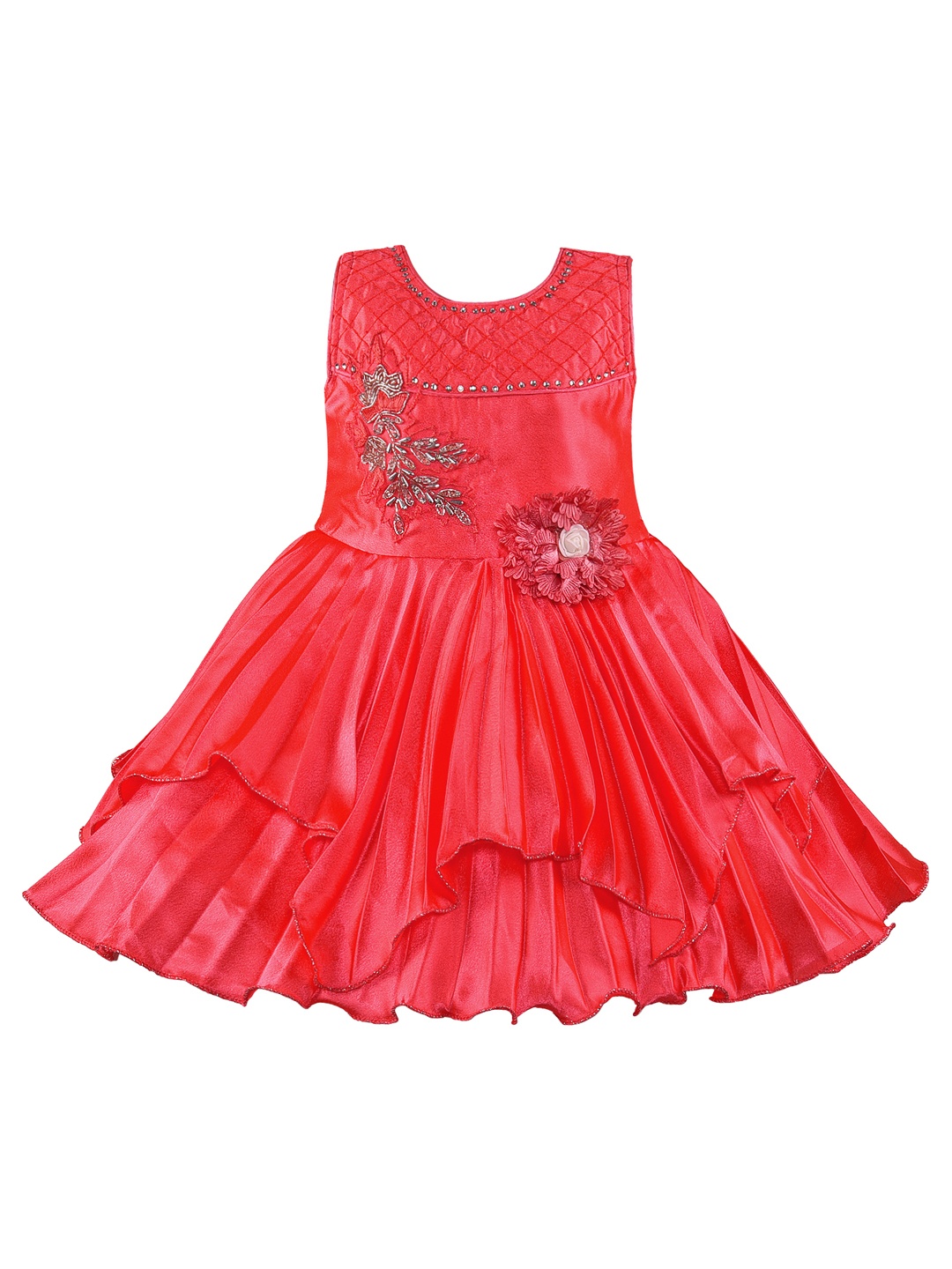 

Wish Karo Girls Red Embellished Fit and Flare Dress