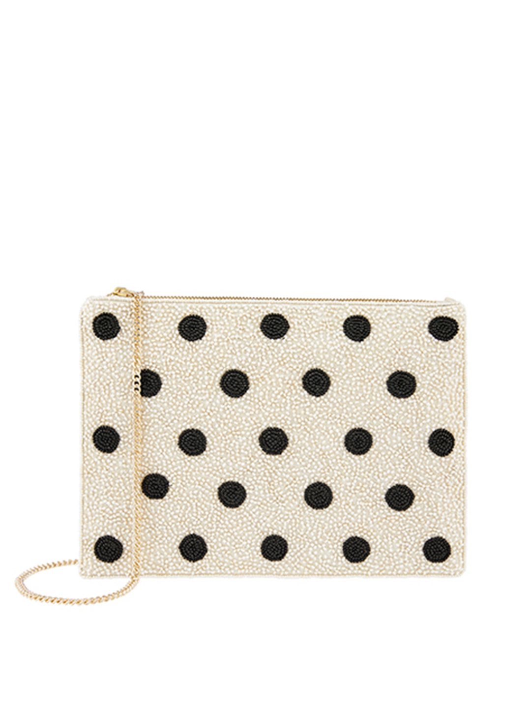 

Accessorize London Women Faux Leather Zip Top Clutch, White