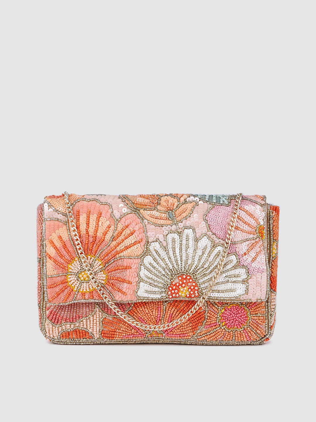 

Accessorize Women Multicoloured Floral Beaded Embellished Purse, Multi