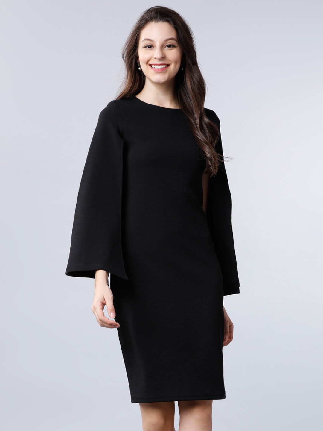 

CHIC BY TOKYO TALKIES Women Black Solid Sheath Dress