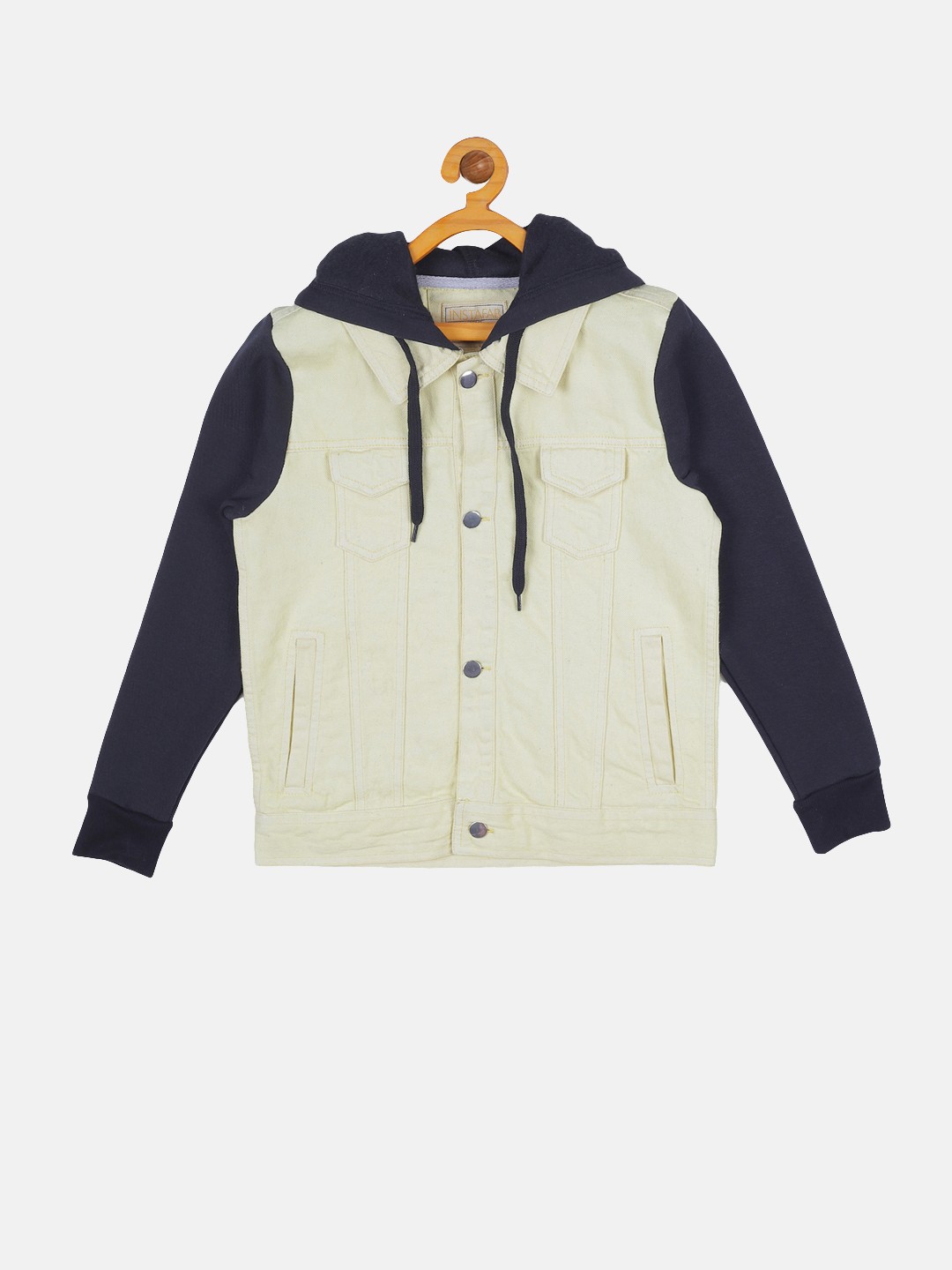 

Instafab Girls Cream-Coloured Solid Windcheater Padded Jacket