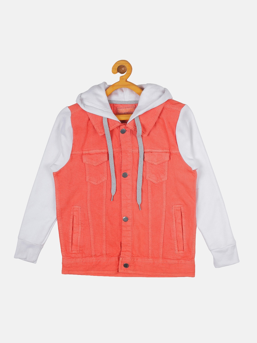 

Instafab Girls Orange & Grey Colourblocked Windcheater Tailored Jacket