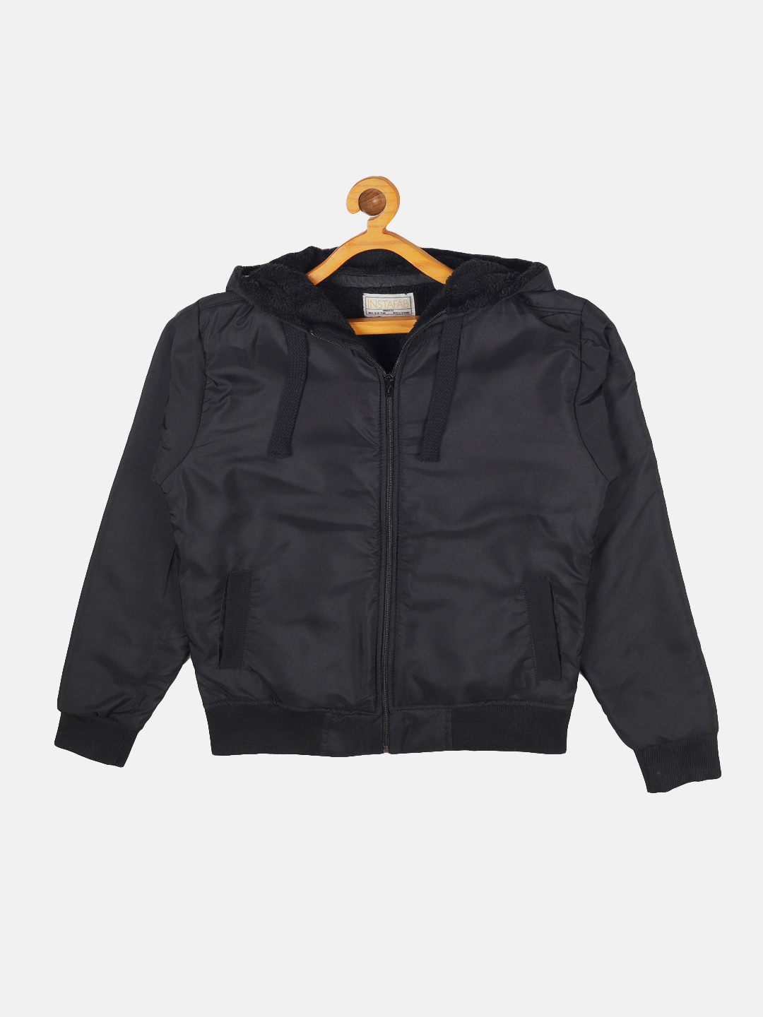

Instafab Girls Black Solid Windcheater Padded Jacket