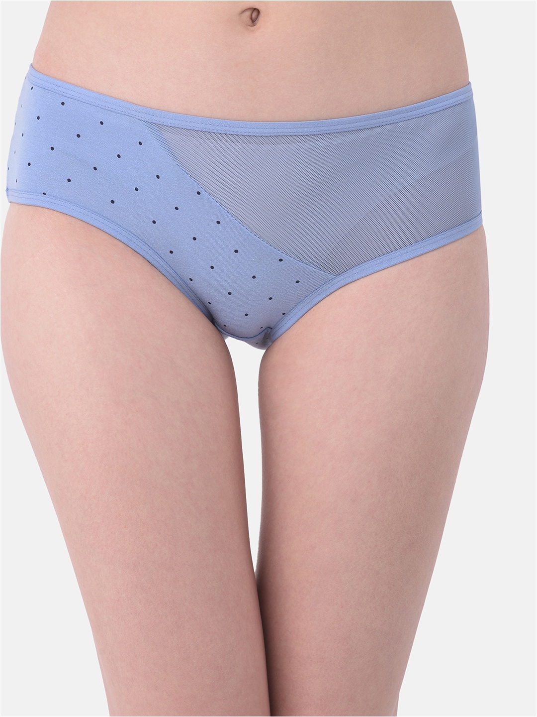 

Clovia Women Blue & Black Polka Printed Hipster Briefs PN3291I03