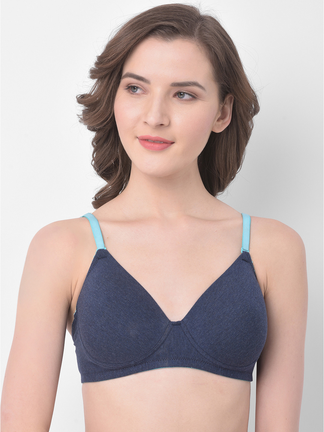 

Clovia Blue Solid Non-Wired Lightly Padded T-shirt Bra BR1049X0832B