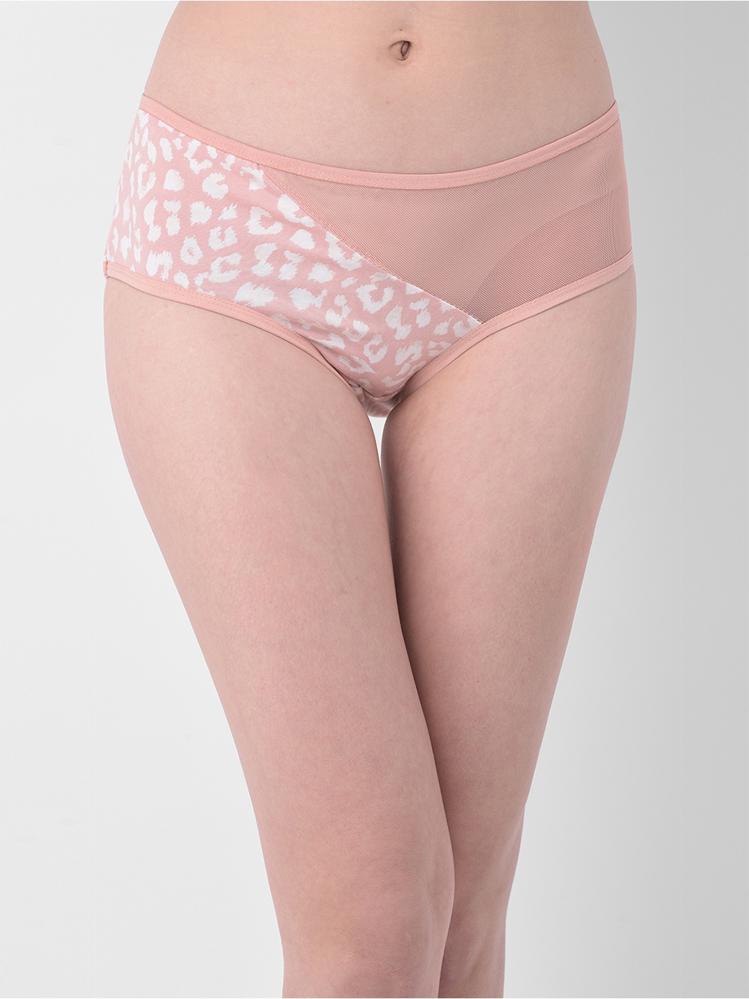 

Clovia Women Peach-Coloured & White Printed Hipster Briefs PN3291I22
