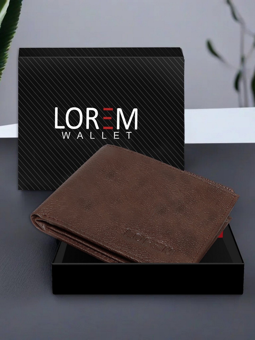 

LOREM Men Brown Textured Two Fold Wallet