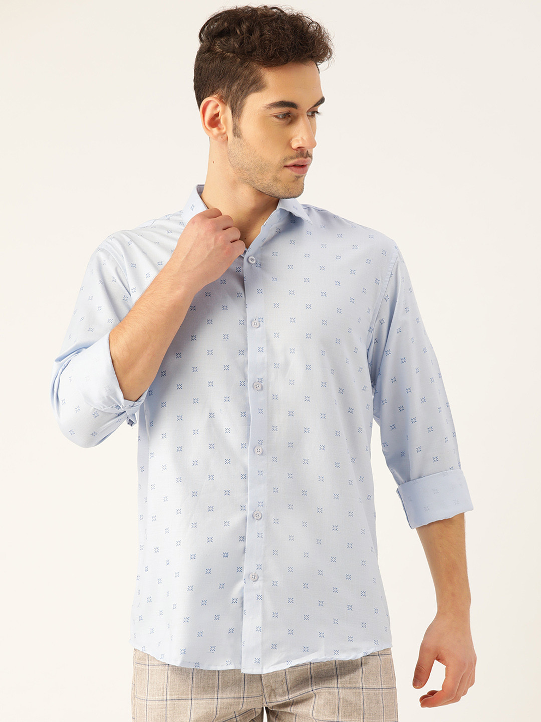 

SOJANYA Men Blue Classic Regular Fit Ethnic Motifs Printed Casual Shirt