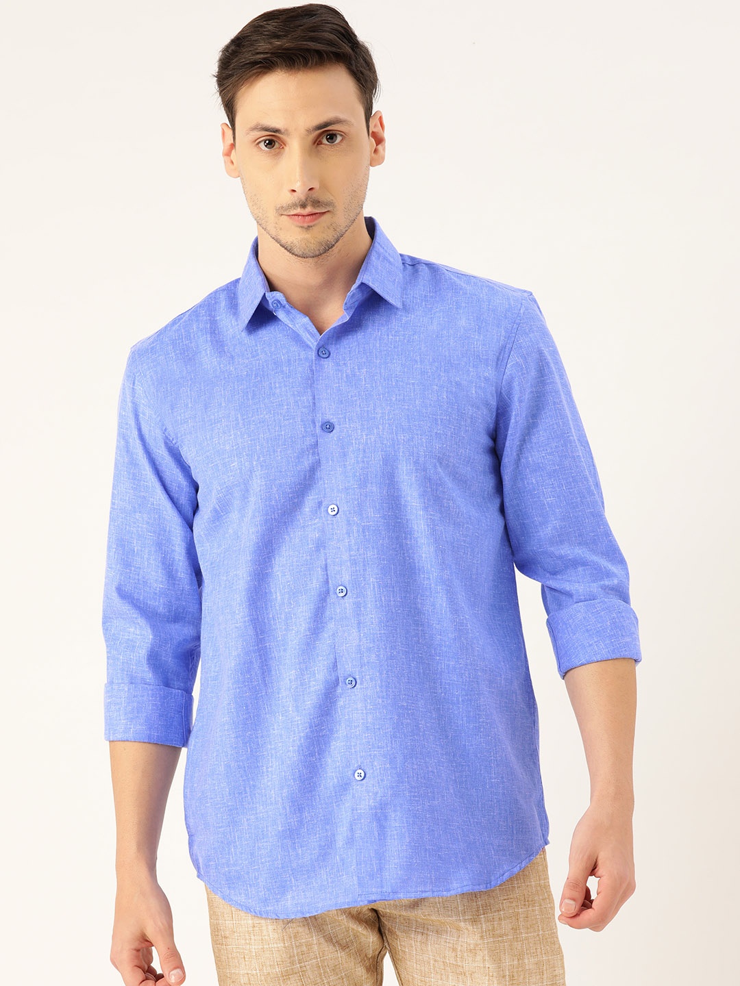 

SOJANYA Men Blue Classic Regular Fit Solid Casual Shirt