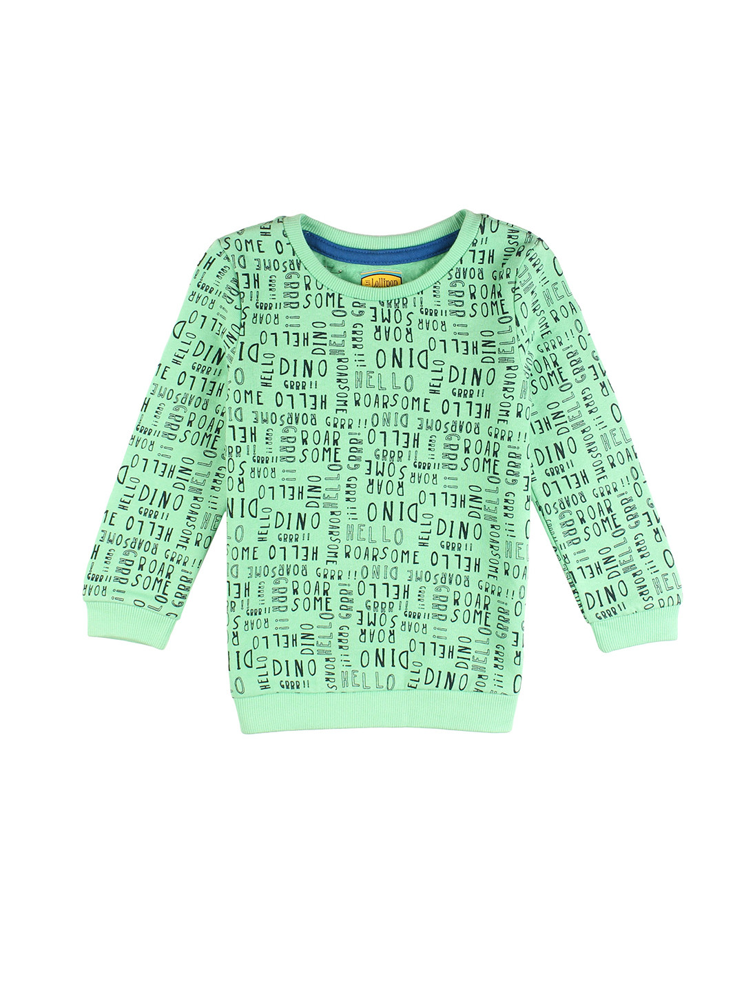

Lil Lollipop Kids Green Printed Fleece Sweatshirt