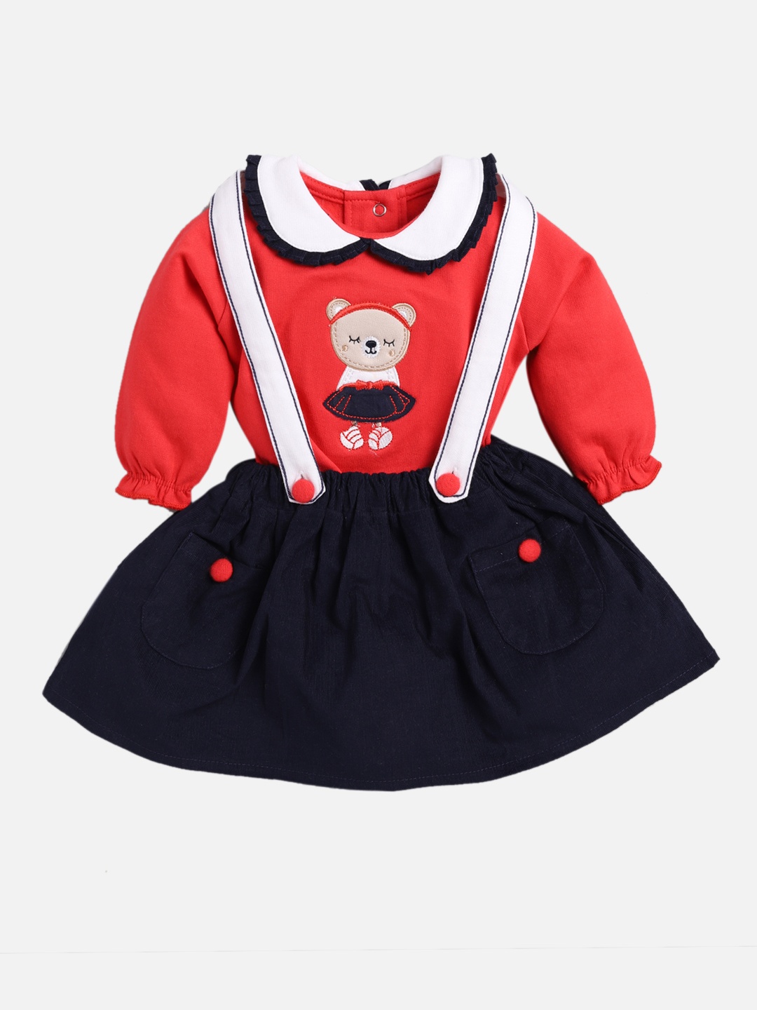 

BABY GO Girls Red Printed Fit and Flare Dress