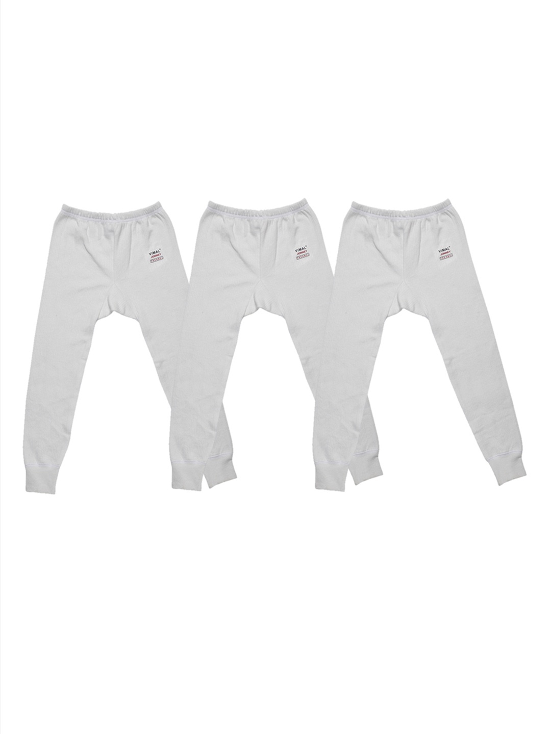 

VIMAL JONNEY Infant Kids Pack of 3 Off-White Striped Thermal Bottoms