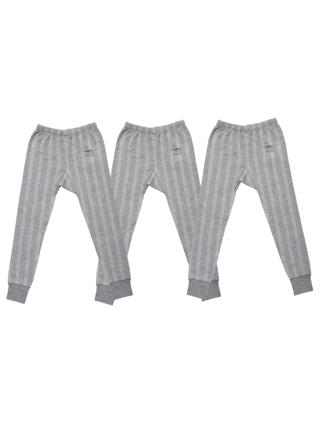 

VIMAL JONNEY Infants Grey Pack of 3 Striped Thermal Sets
