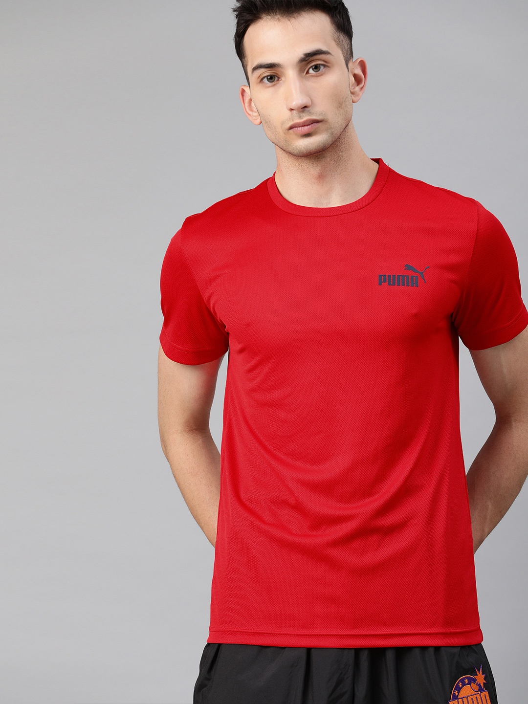 

Puma Men Red Solid Round Neck T-shirt