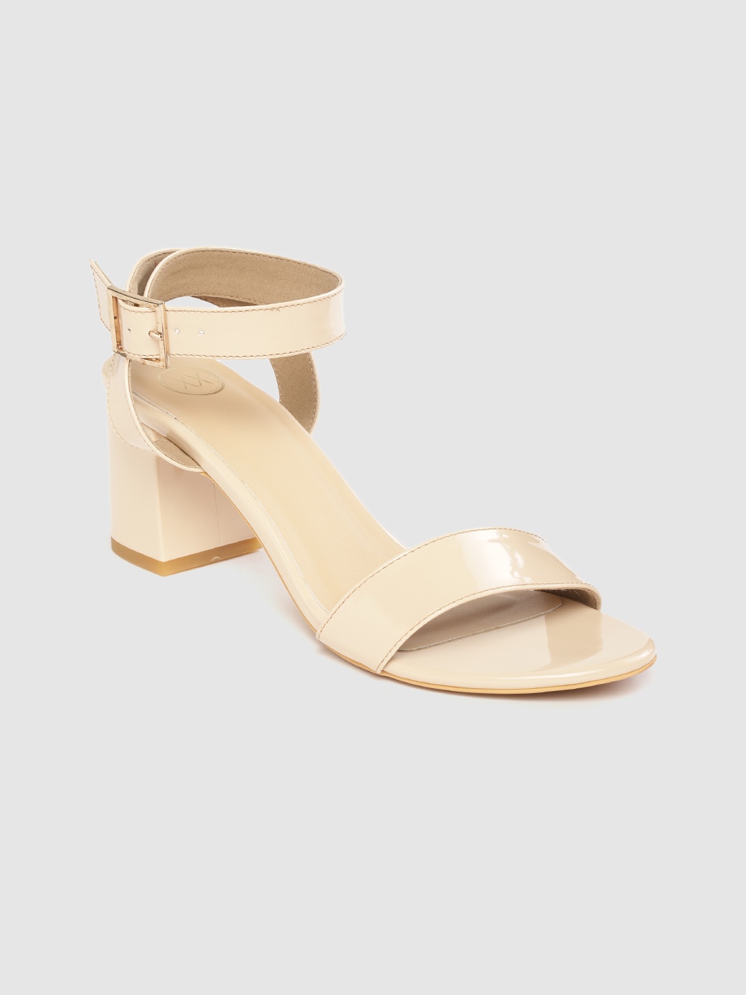 

20Dresses Women Nude-Coloured Solid Mid-Top Open Toe Block Heels