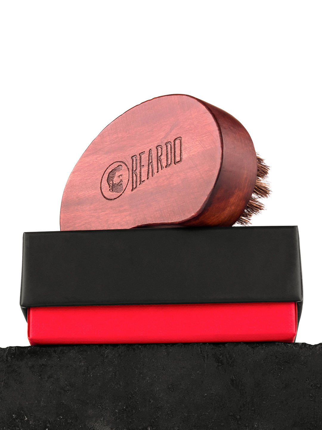 

BEARDO Men Boar Bristle Beard Brush, Brown