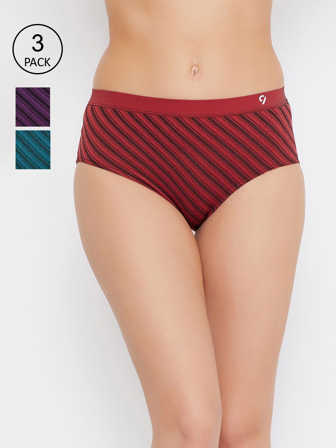 

C9 AIRWEAR Women Seamless Pack of 3 Assorted Hipster Briefs, Multi