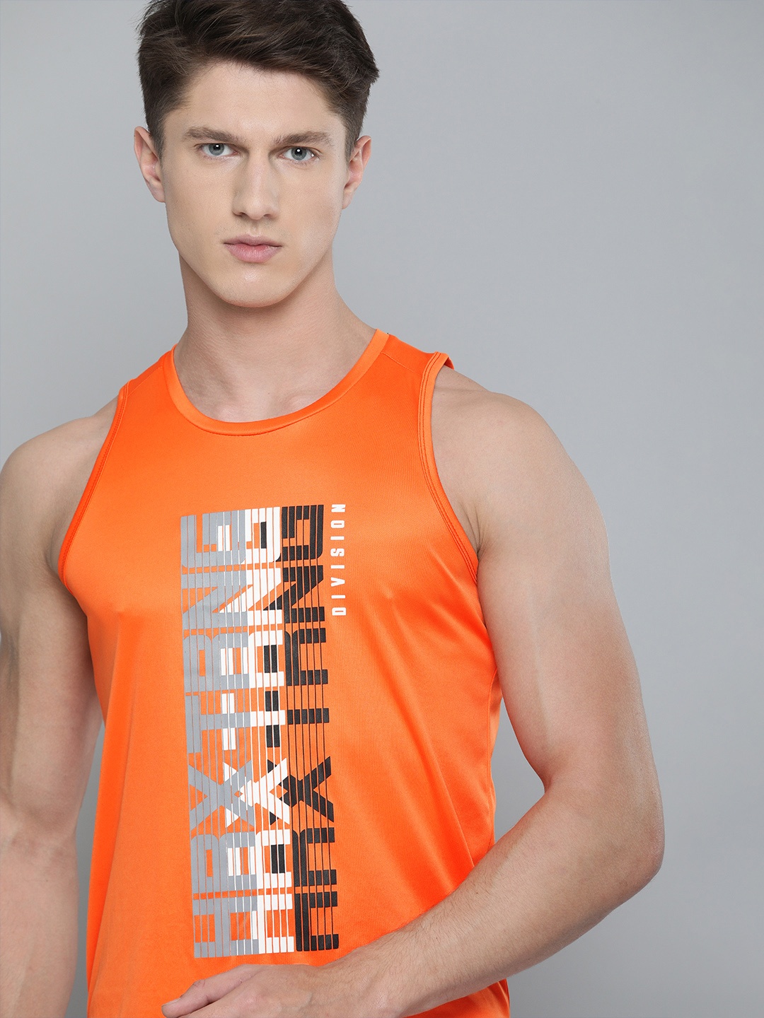 

HRX By Hrithik Roshan Men Marmalade Typographic Rapid-Dry Antimicrobial Training Tshirt, Orange