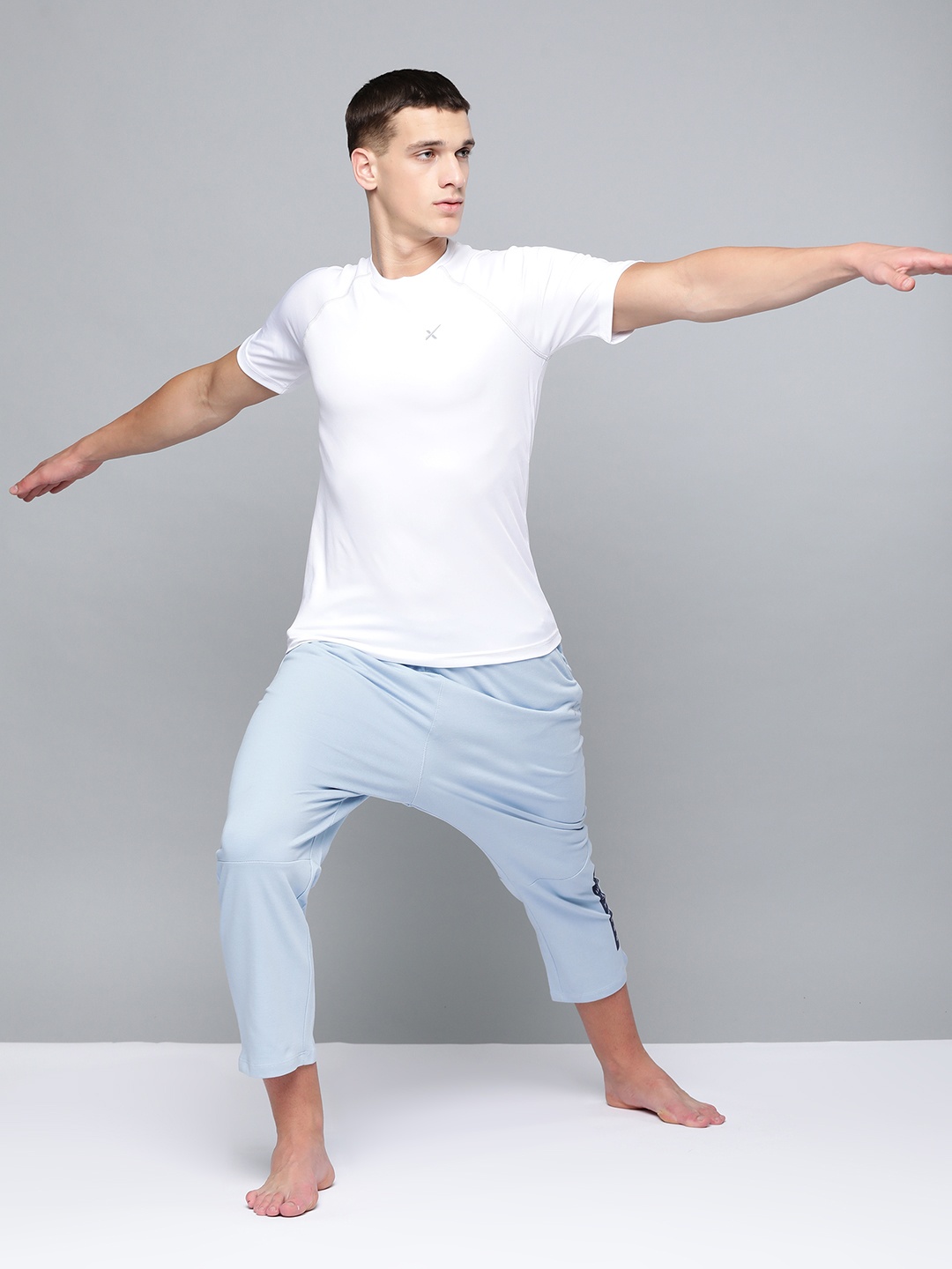 

HRX By Hrithik Roshan Men Good Grey Solid Oversized Organic Cotton Yoga Sustainable Track Pants, Blue