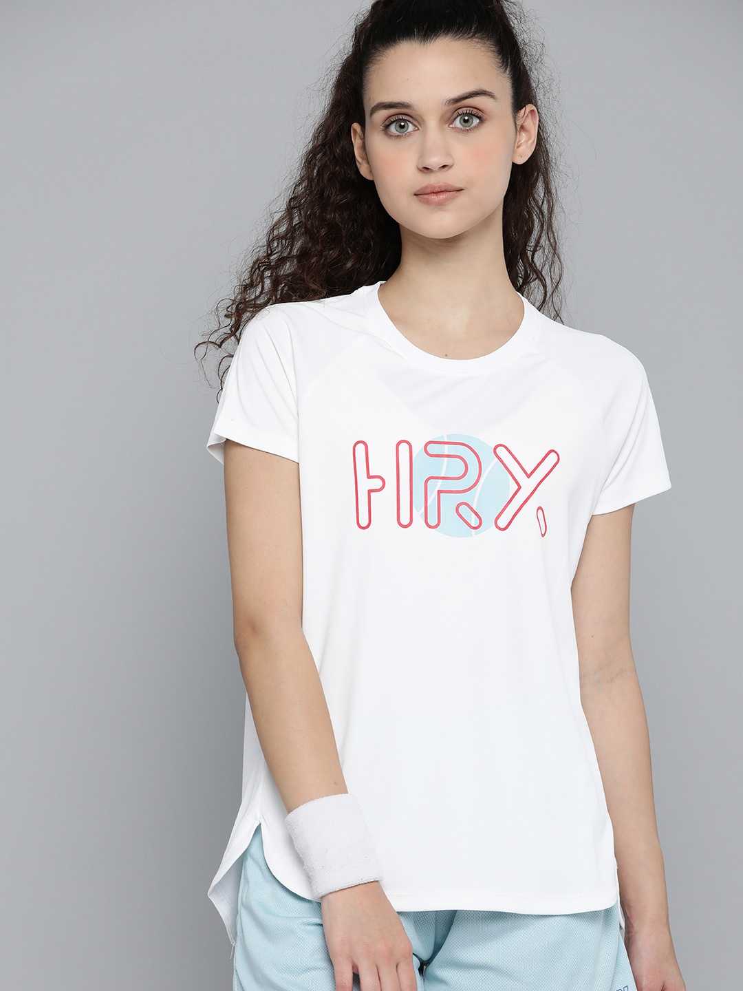 

HRX By Hrithik Roshan Women Optic White Solid Rapid-Dry Anti-Static Antimicrobial Racketsport Tshirt
