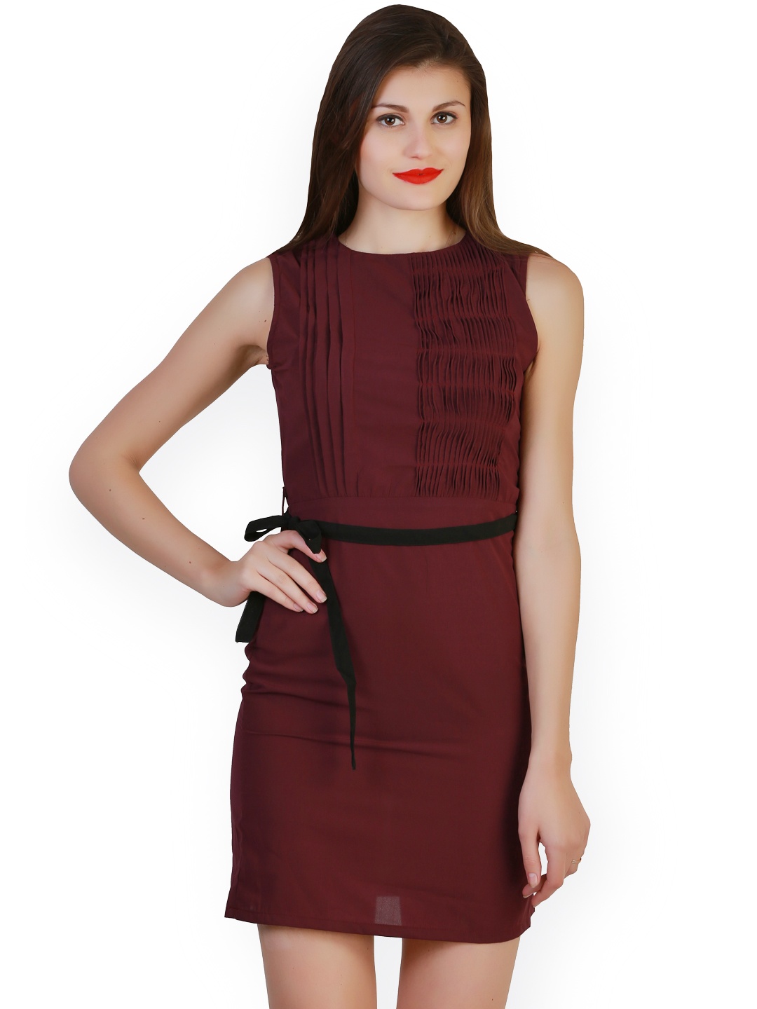 

Belle Fille Burgundy Sheath Dress