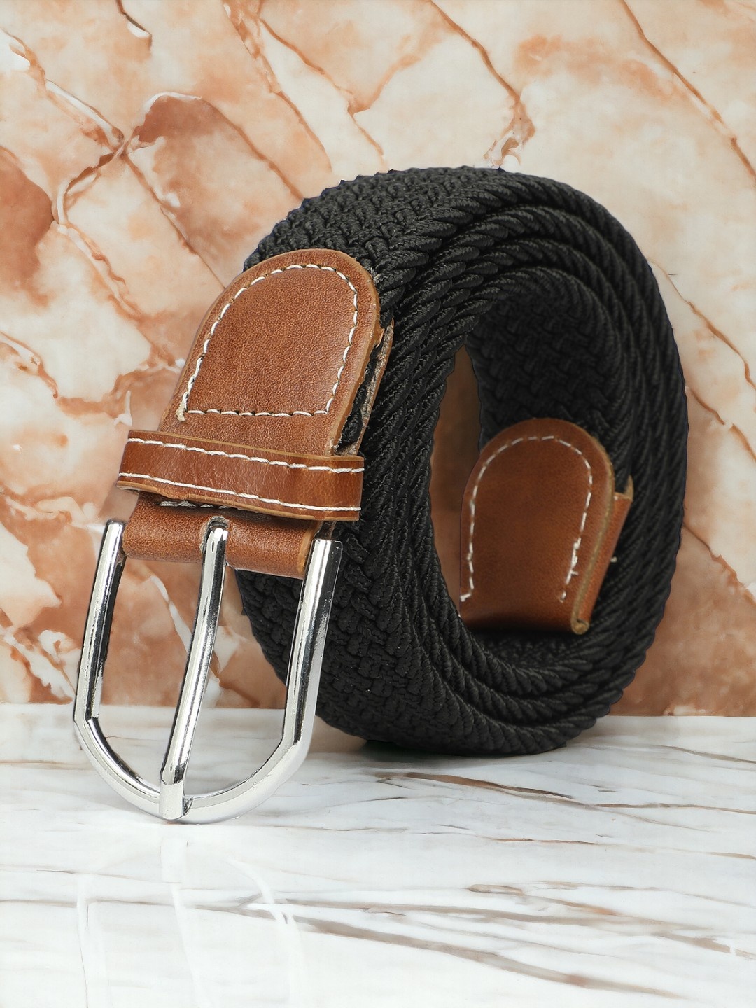 

CRUSSET Unisex Black Braided Belt