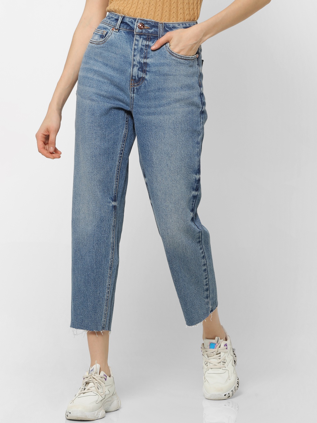 

ONLY Women White Straight Fit Light Fade Pure Cotton Jeans