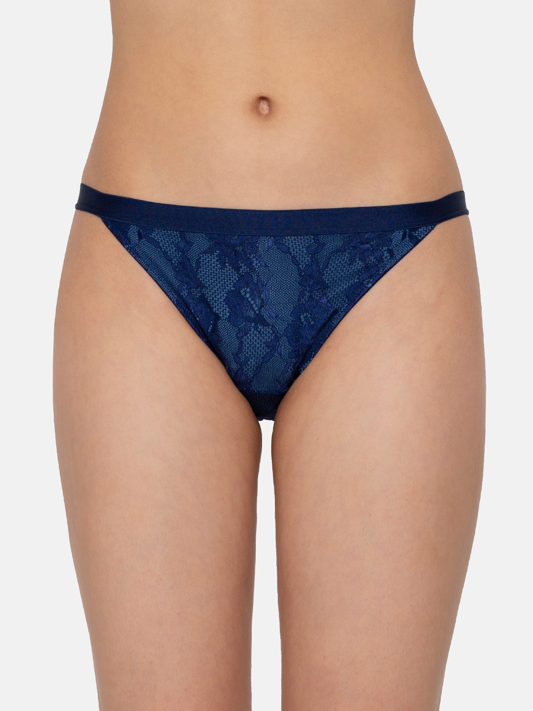 

Triumph Navy Blue Lace Tanga Brief 756I386
