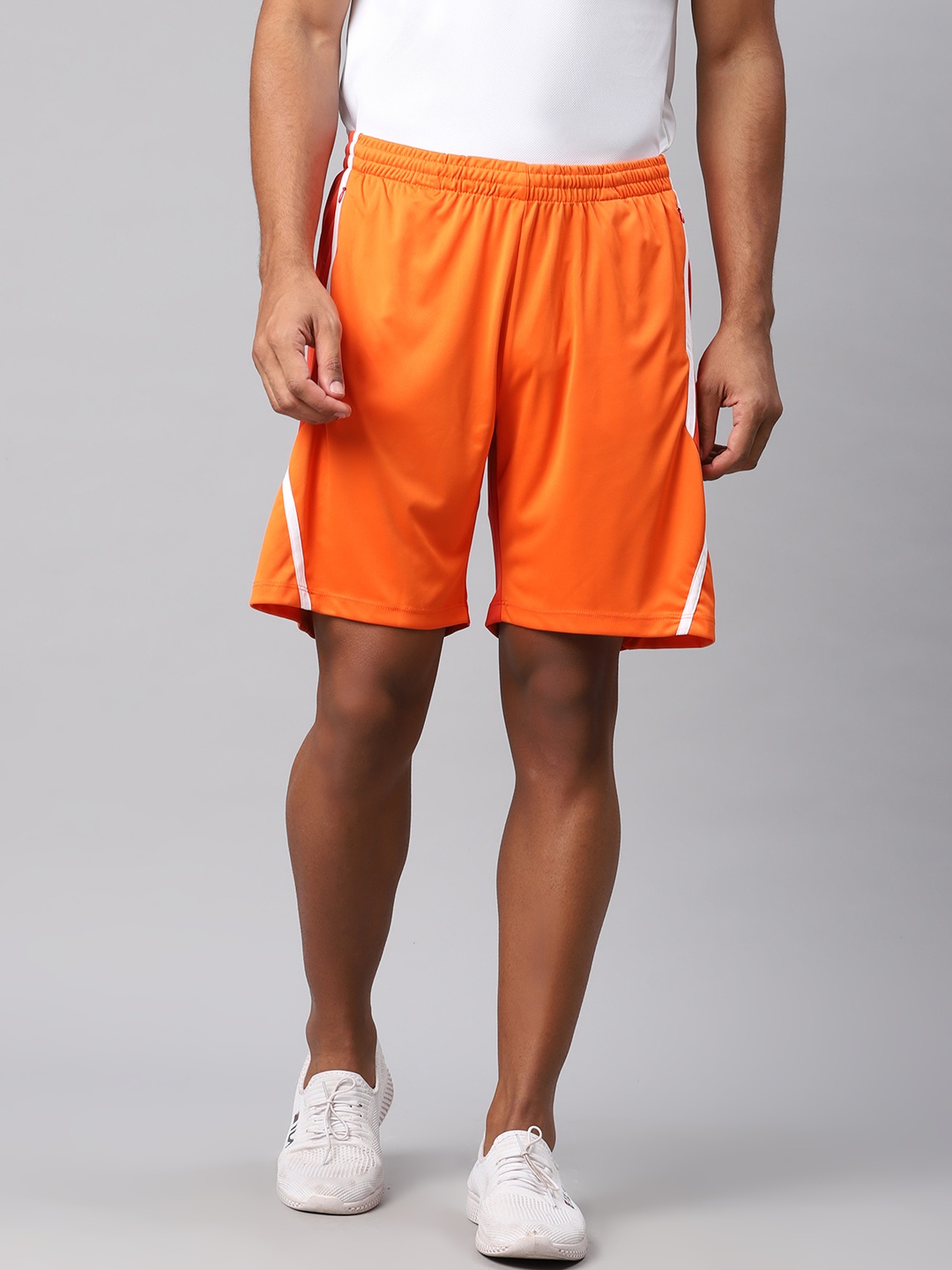 

HRX by Hrithik Roshan Men Orange & Red Solid Regular Fit Rapid-Dry Football Shorts