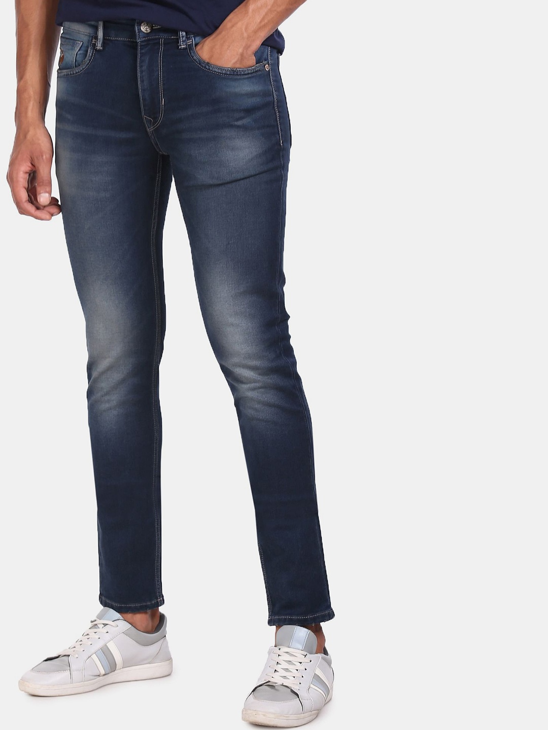 

U.S. Polo Assn. Denim Co. Men Blue Brandon Slim Tapered Fit Mid-Rise Stretchable Jeans