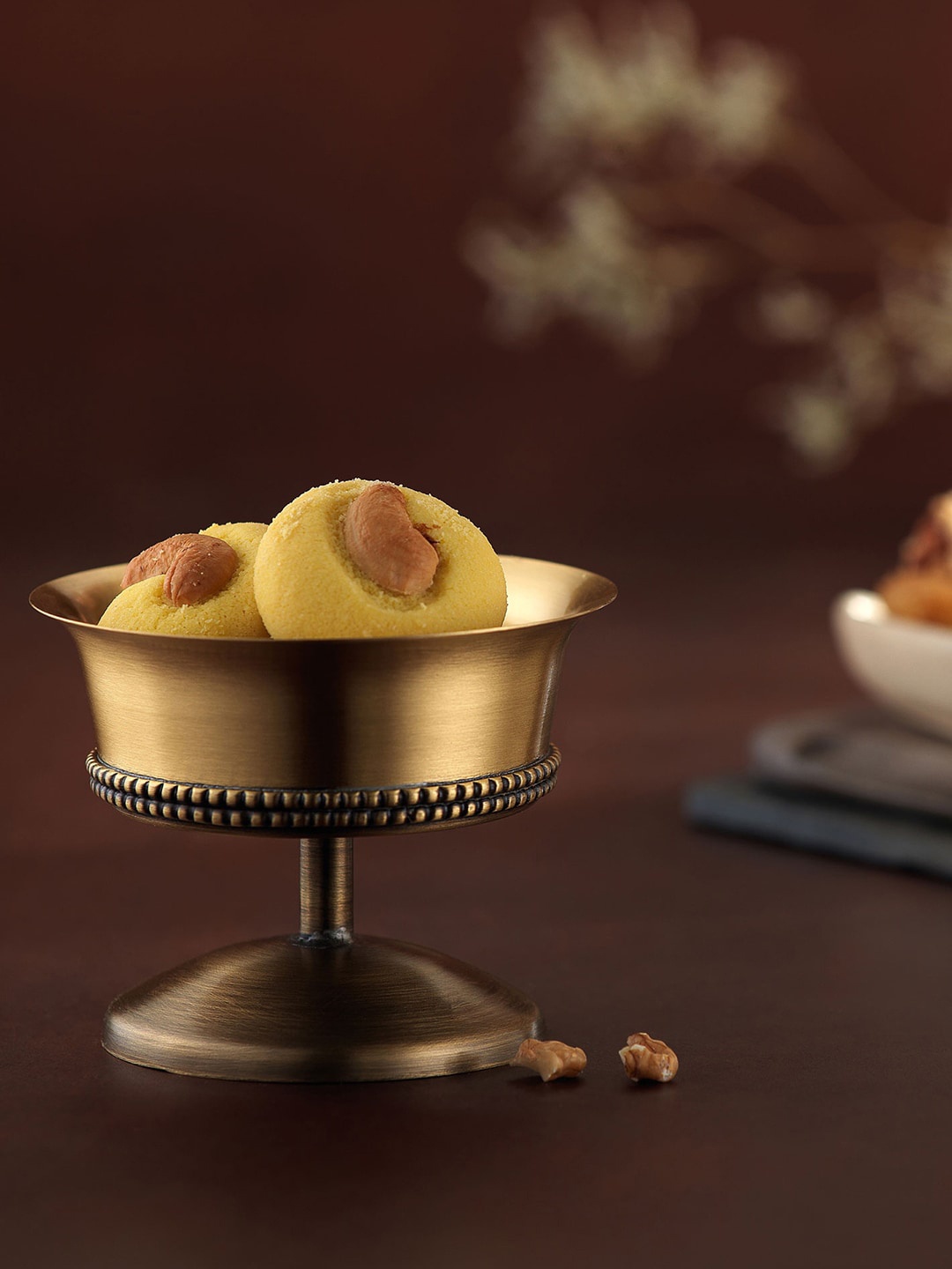 

ellementry Gold-Toned Masai Brass Dessert Bowl