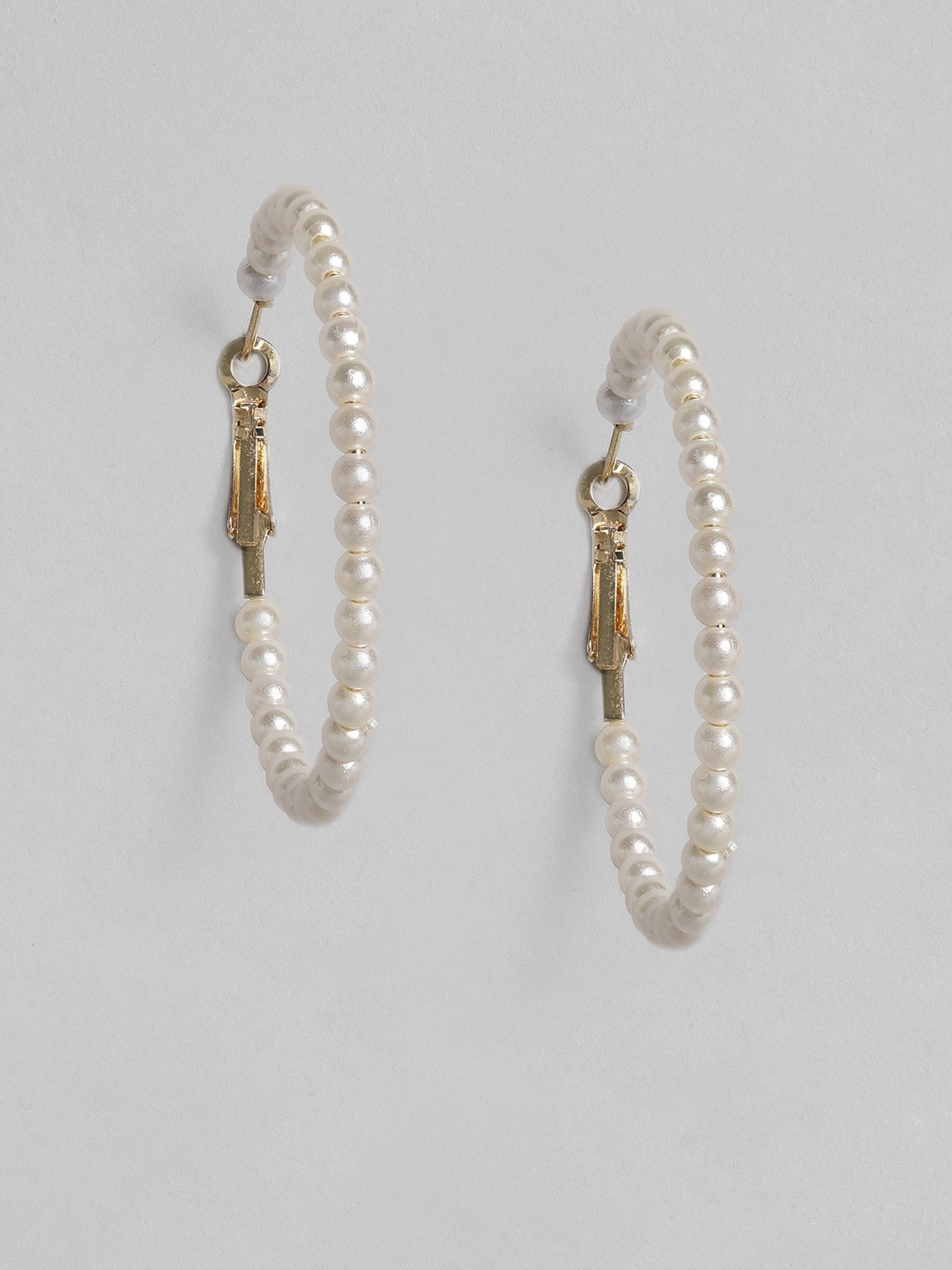 

justpeachy White Circular Hoop Earrings