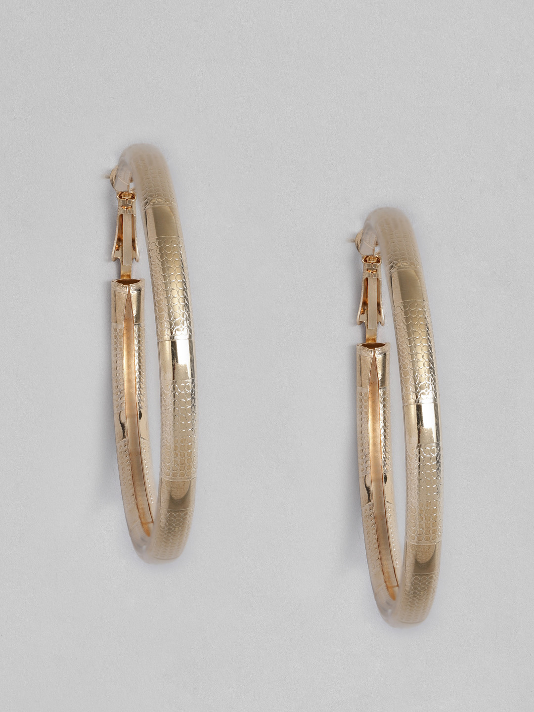 

justpeachy Gold Plated Circular Hoop Earrings