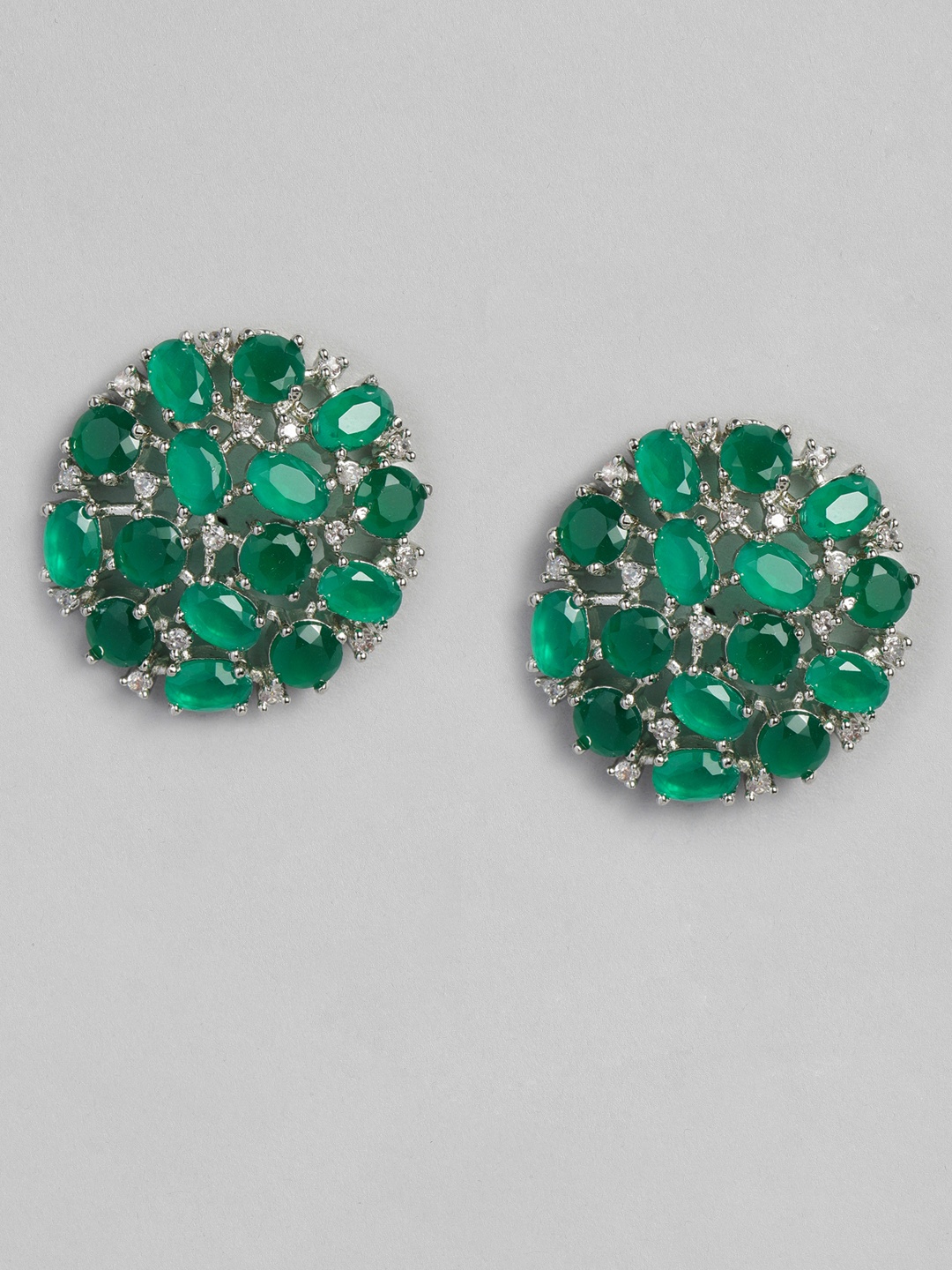 

justpeachy Green Floral Handcrafted Studs