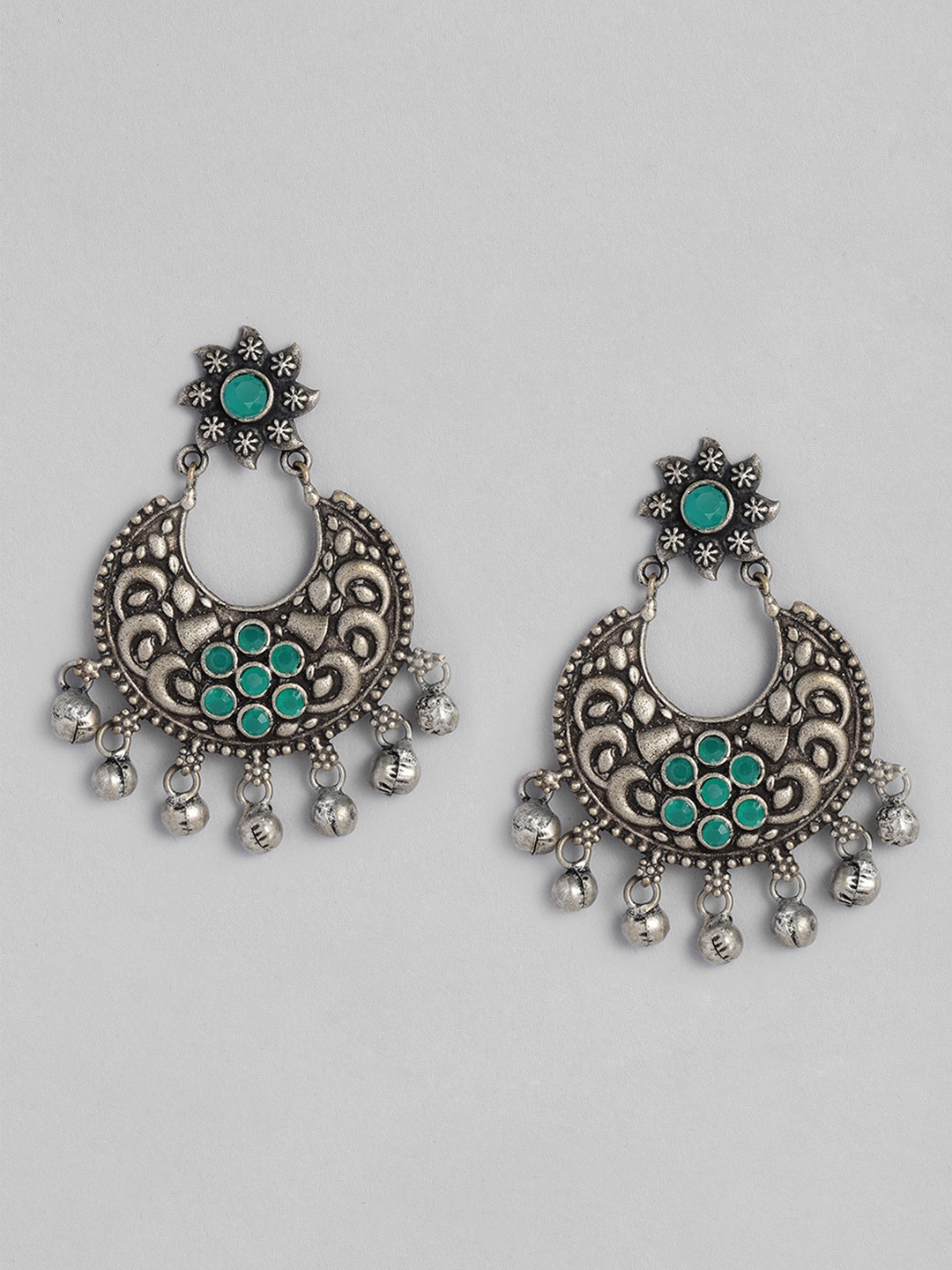 

justpeachy Silver Plated Crescent Shaped Chandbalis
