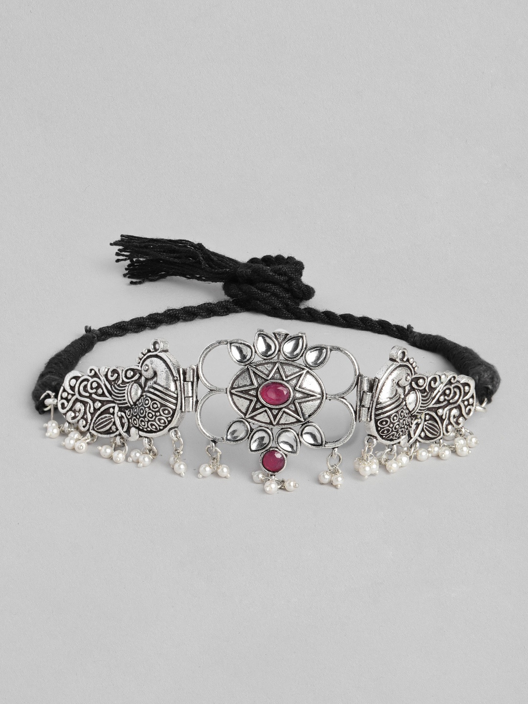 

justpeachy Oxidised Silver-Plated Necklace